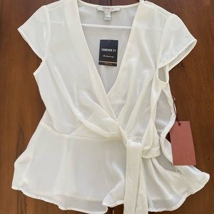 Forever 21 Classic Heroine White wrap top